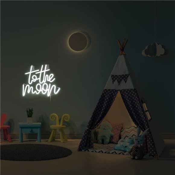 To The Moon Neon Signs,Led Signs Neon Signs for Bedroom,NeonSigns for Wall Decor - Picture 4 of 6